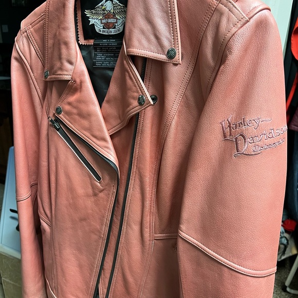 Harley-Davidson Plus Sized Women's Pink Leather Jacket - Picture 10 of 10